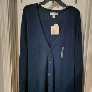 Men's Navy Blue cardigan tall sweater 3XT 3XLT